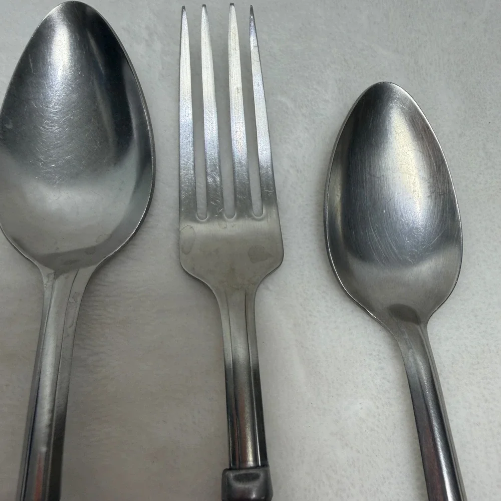VTG‎ Bakelite Flatware 3pc Set Butterscotch Amber Handles Fork Spoons
